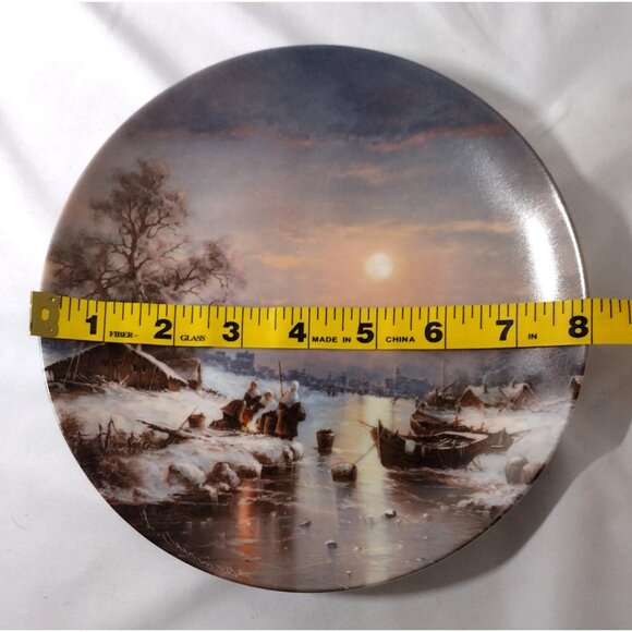 1987 Furstenburg Porcelain Muningers Romantic Winters Set of 4 Wall Plates Art - Picture 11 of 11